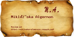 Miklóska Algernon névjegykártya